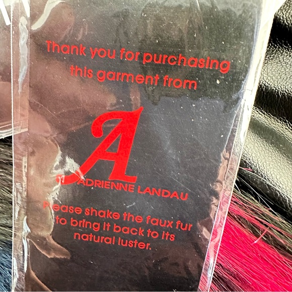 Adrienne Landau Fall in Love with Faux Fur Pinkish Red, Blue, Black Vest Size L - Picture 10 of 11